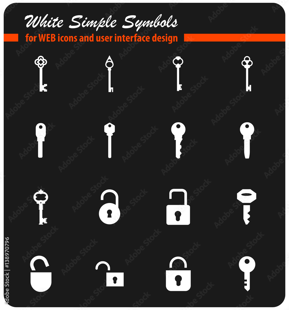 lock and key icon set lock and key icon set