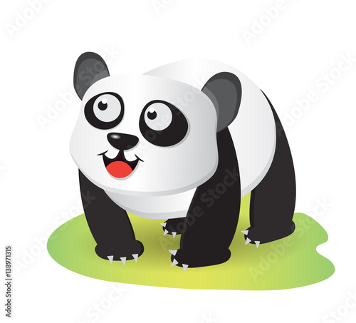 Fototapeta Naklejka Na Ścianę i Meble -  smiling panda cartoon