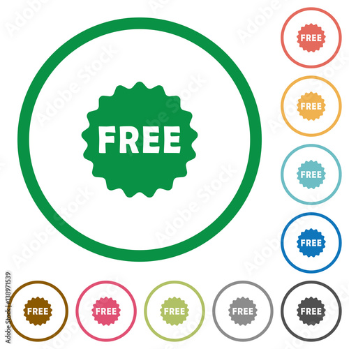 Free sticker flat icons with outlines