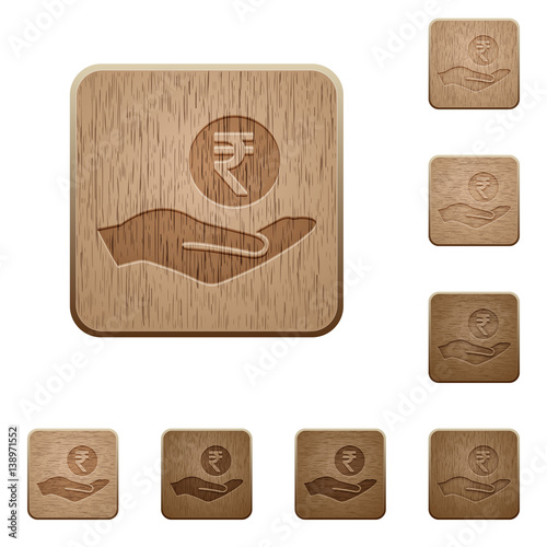 Rupee earnings wooden buttons