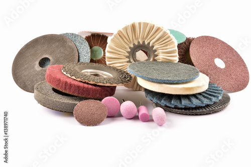 Abrasive wheels isolated on a white background