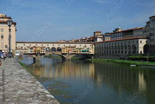 Old Bridge on Arno River in Florence  Italy
