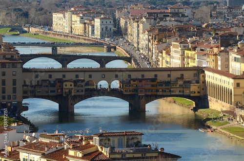 Old Bridge on Arno River in Florence, Italy