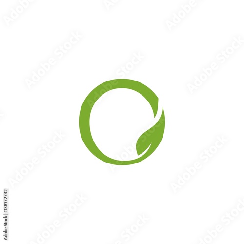 O for Leaf logo Icon 