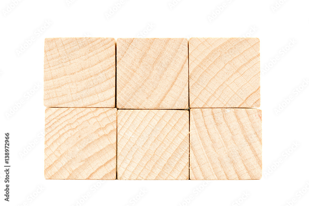 Wooden cubes on white background Wooden cubes on white background