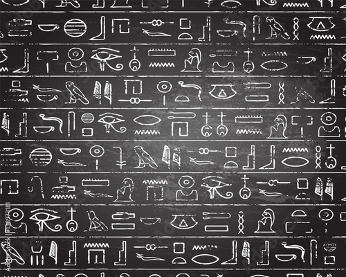 Hieroglyphics Blackboard Background photo