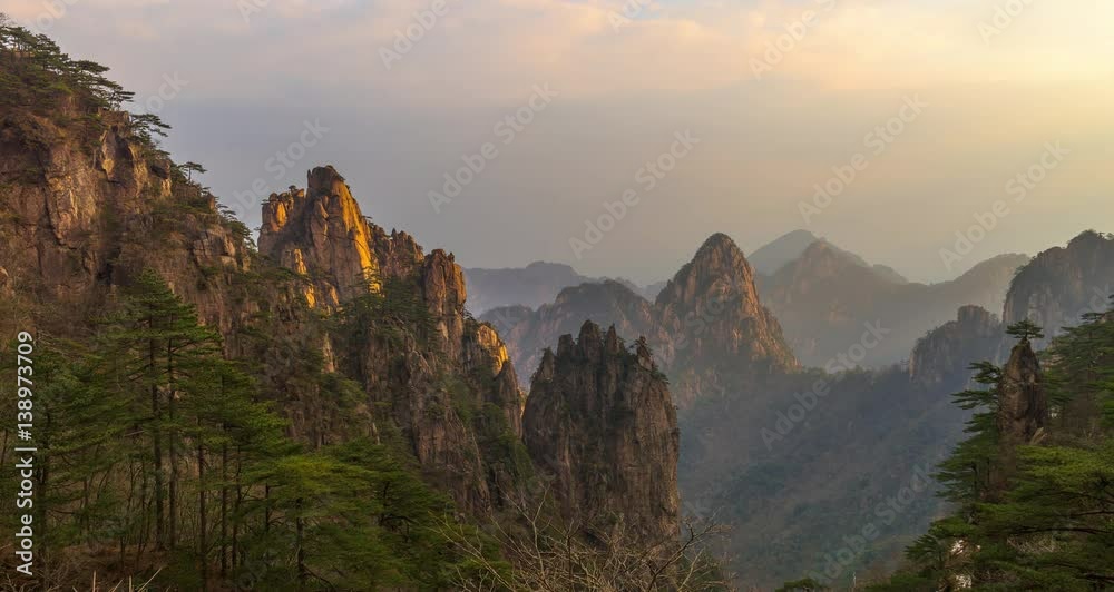 4K Timelapse of Huangshan national park ,Scene of Mist, (Yellow Mountain) Anhui Province, China