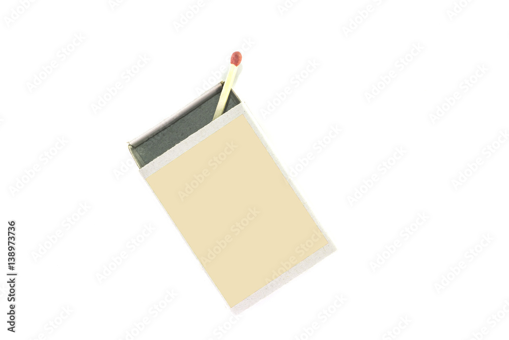 Naklejka premium Last match in box isolated on white background