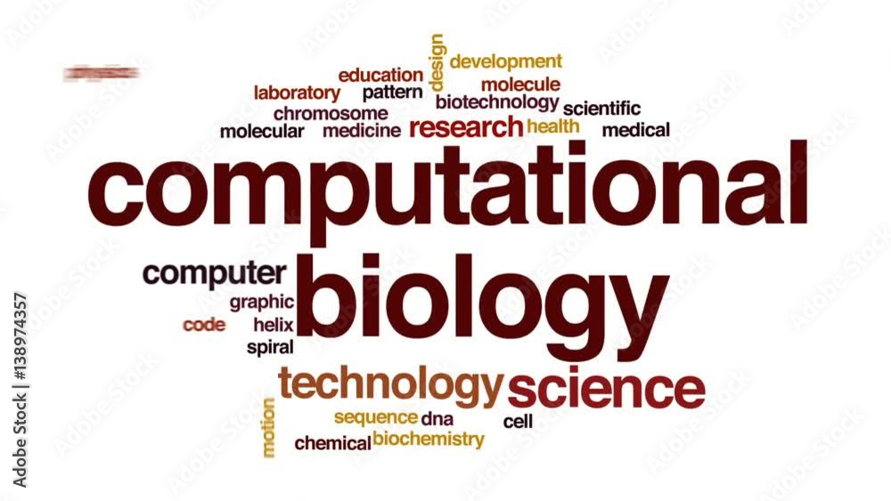 Computational biology animated word cloud, text design animation. Computational biology animated word cloud, text design animation.