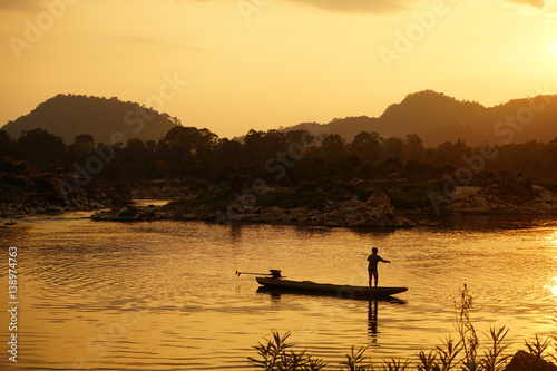 Fischer auf dem Mekong, 4000 Inseln, Laos