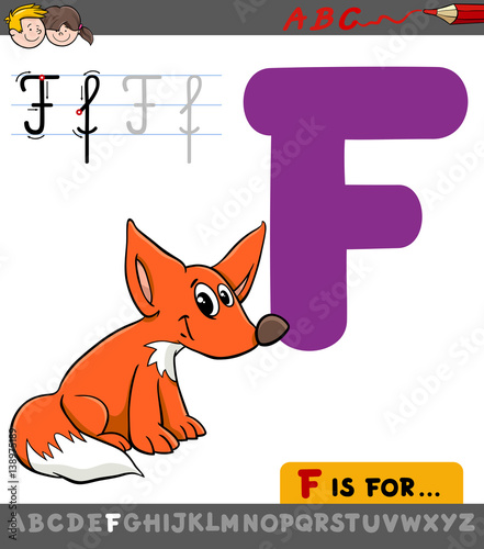 letter f with cartoon fox