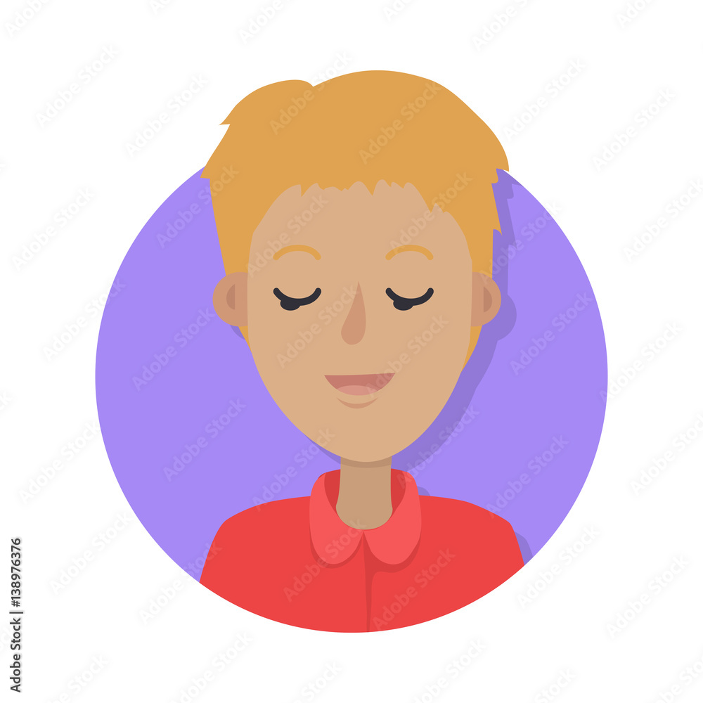 Man Face Emotive Vector Icon in Flat Style Man Face Emotive Vector Icon in Flat Style