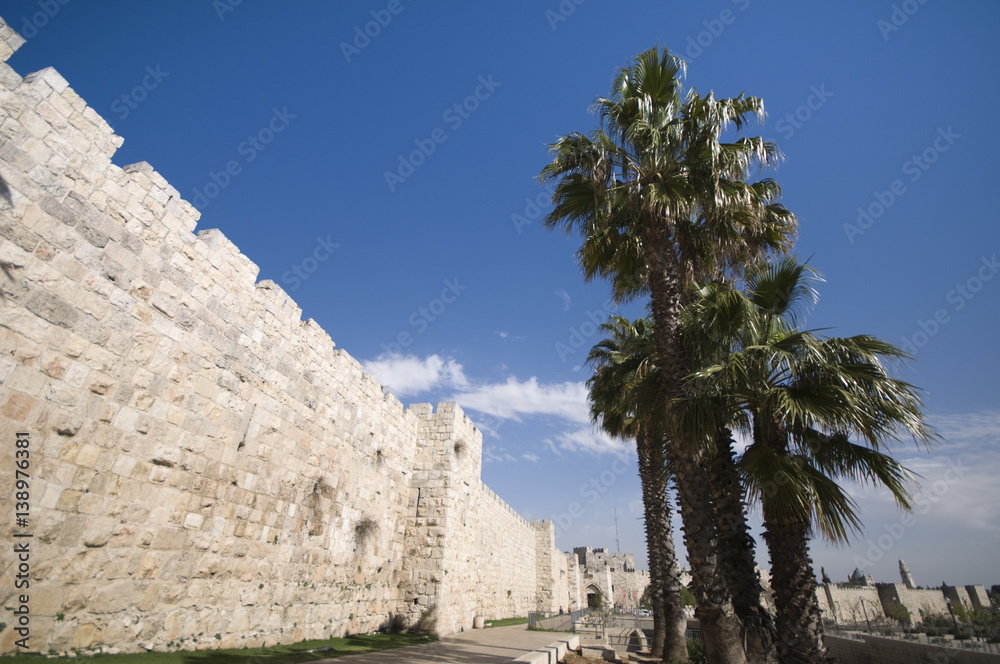 Obraz premium Jerusalem old city walls