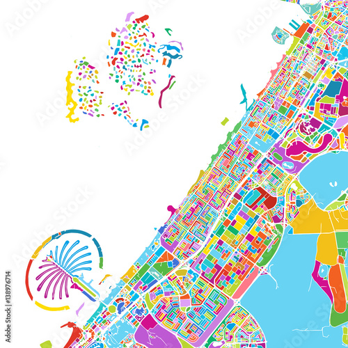 Dubai Colorful Vector Map