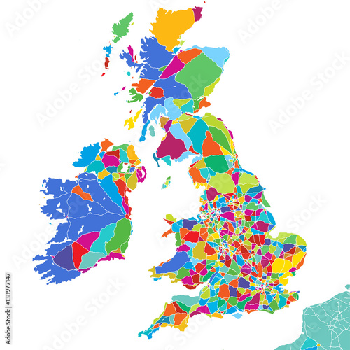 Great Britain Colorful Vector Map