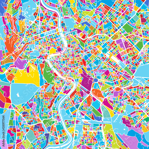 Canvas Print Rome, Italy, Colorful Vector Map