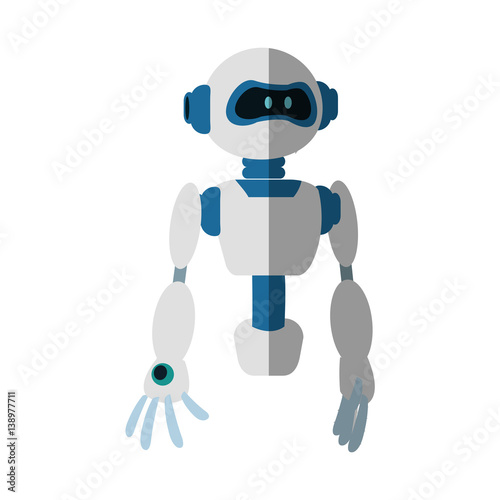 Robot cartoon icon over white background. colorful design. vector illustration
