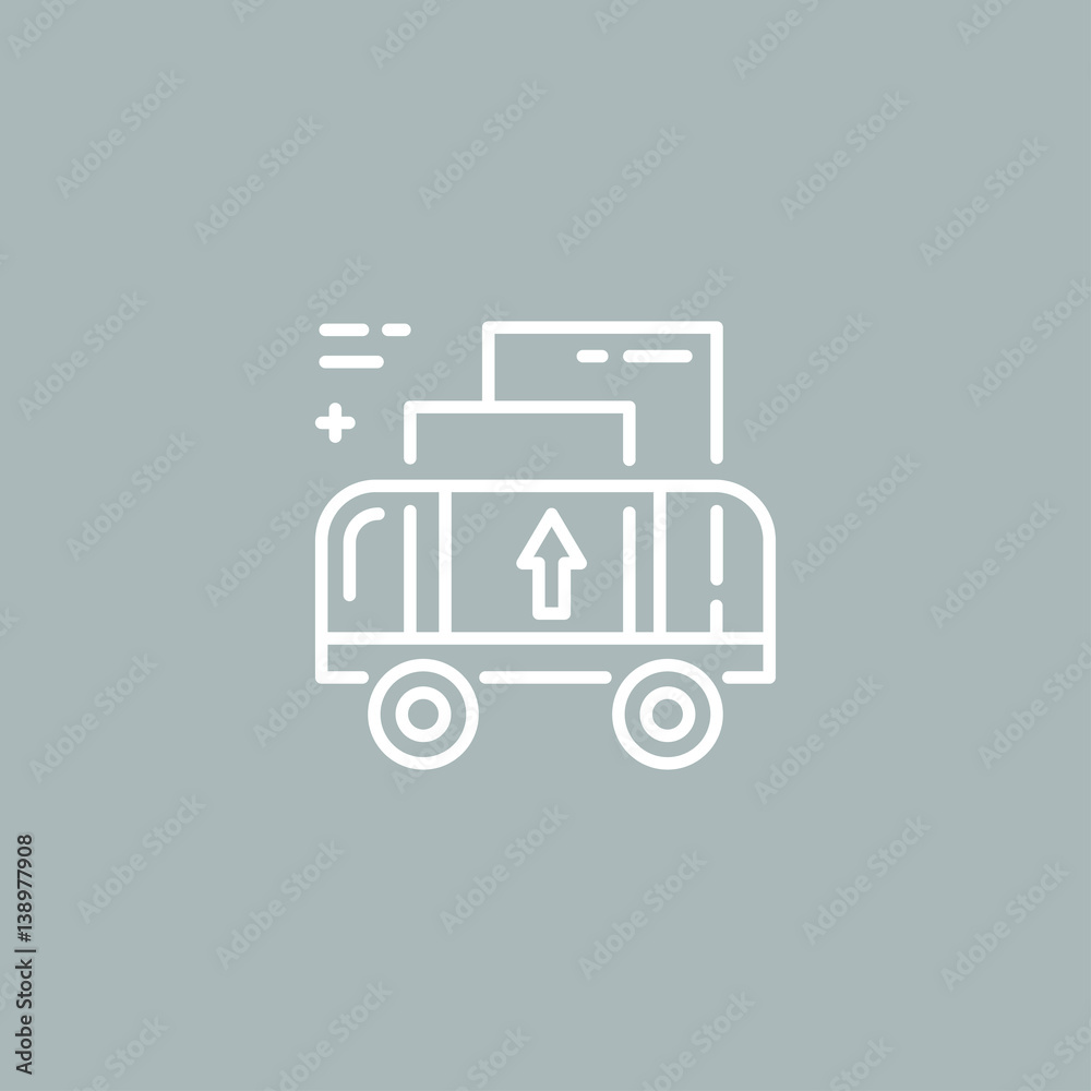 Line cargo cart logo