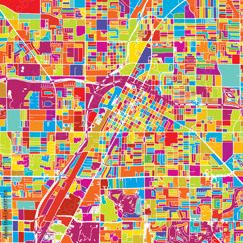 Las Vegas Colorful Vector Map