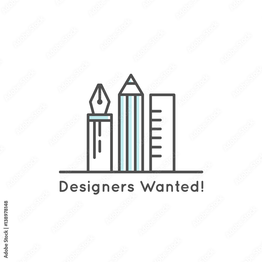 We are Hiring and Looking for Interns and Young Designers! Vector Icon Style Illustration Logo Element