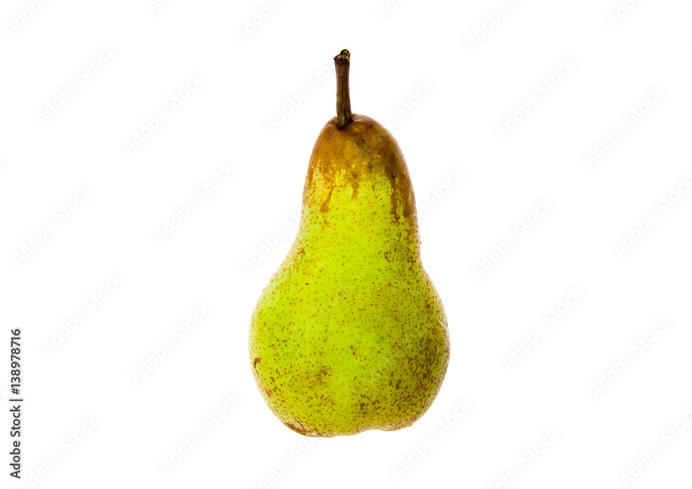 Whole pear on white backlight background Whole pear on white backlight background