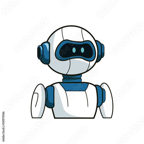 Robot cartoon icon over white background. colorful design. vector illustration