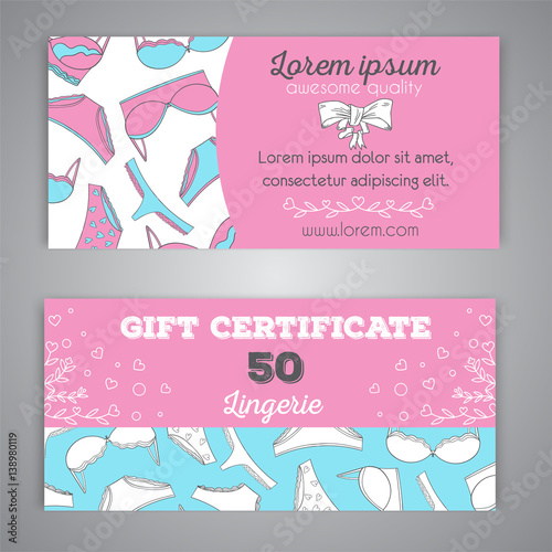 The certificate for lingerie buying