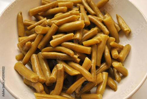 Canned Green Beans in a Bowl