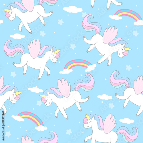 cute unicorn vector pattern