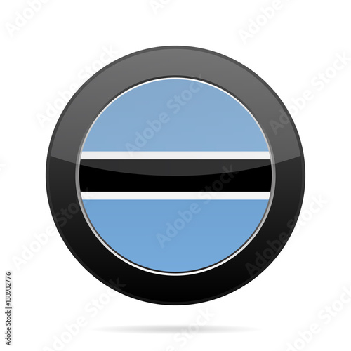 Free Download Flag of Botswana. Shiny black round button. - GFXLoad