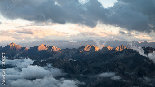 The French Pyrenees at sunset