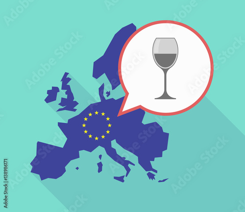 EU map with a cup of wine