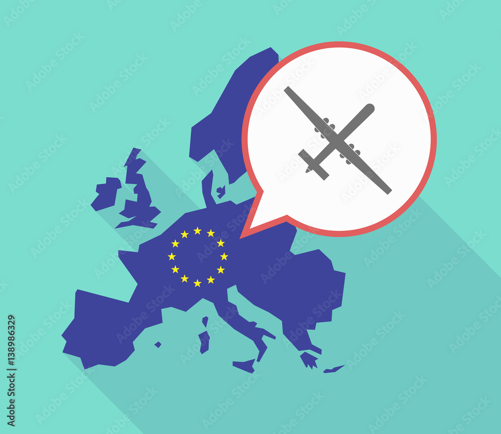 EU map with a war drone EU map with a war drone
