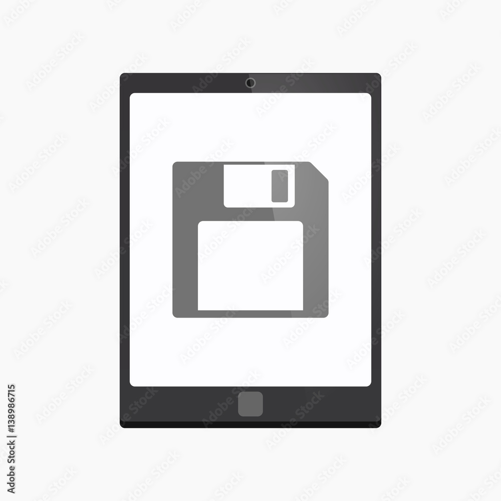 Isolated tablet pc with a floppy disk Isolated tablet pc with a floppy disk