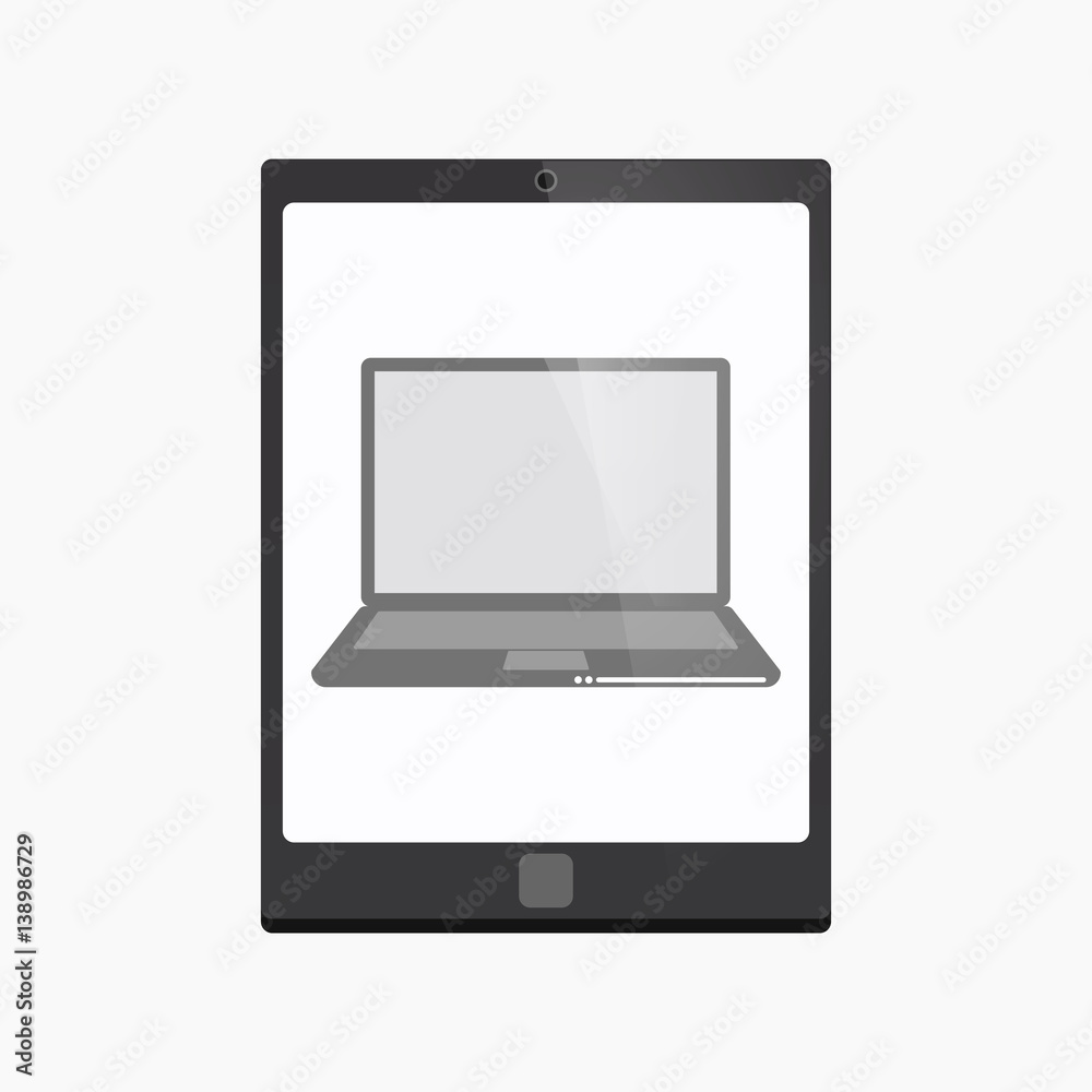 Fototapeta premium Isolated tablet pc with a laptop