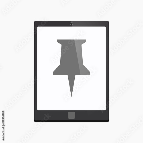 Isolated tablet pc with a push pin