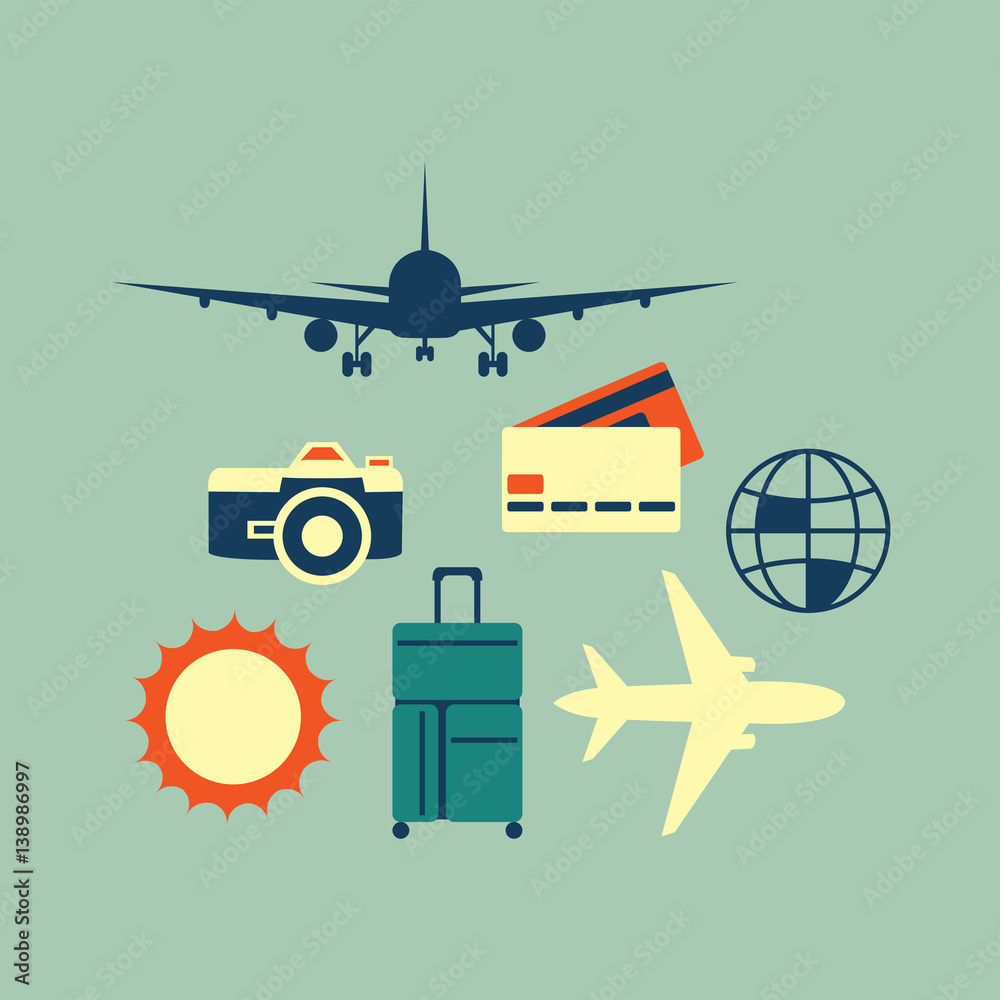 Vector simple universal travel set to use for web Vector simple universal travel set to use for web