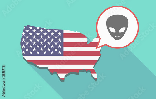 USA map with an alien face