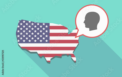USA map with a male head