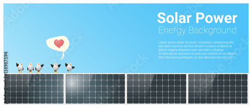 Energy concept background with solar panel , vector , illustration