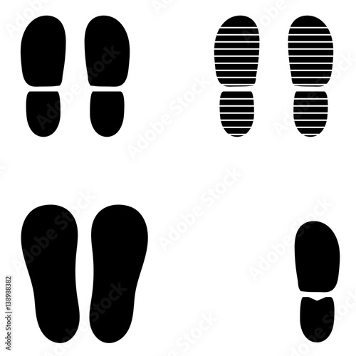 Black footprint on the white background.