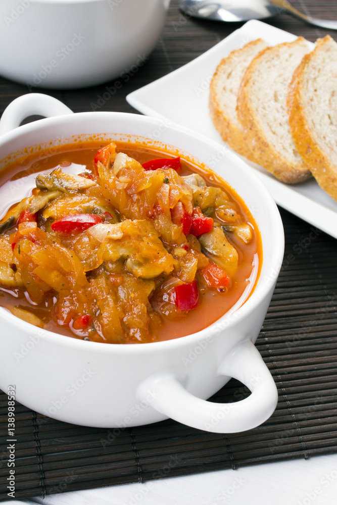 letcho with paprika, zucchini and champignon mushroom letcho with paprika, zucchini and champignon mushroom