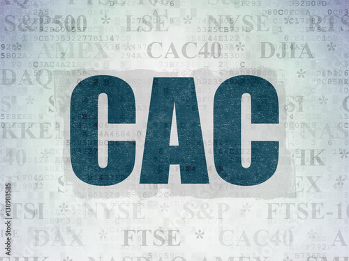 Stock market indexes concept  CAC on Digital Data Paper background