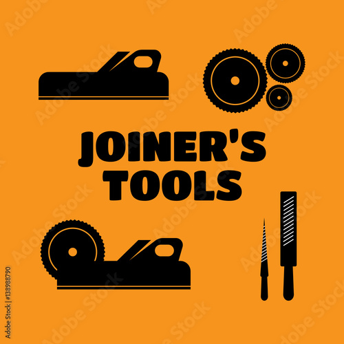 A set of logos  emblems of joiner s tools vector. Joiner tools vector