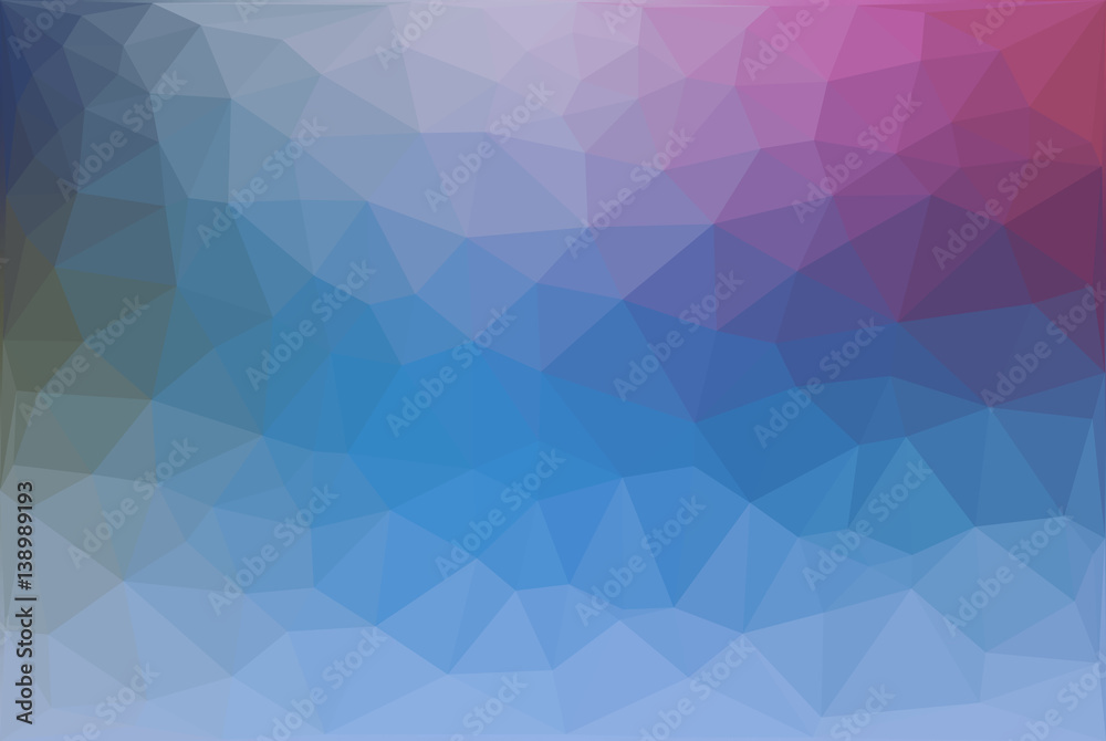 Blue and violet gradient abstract low poly style illustration graphic background