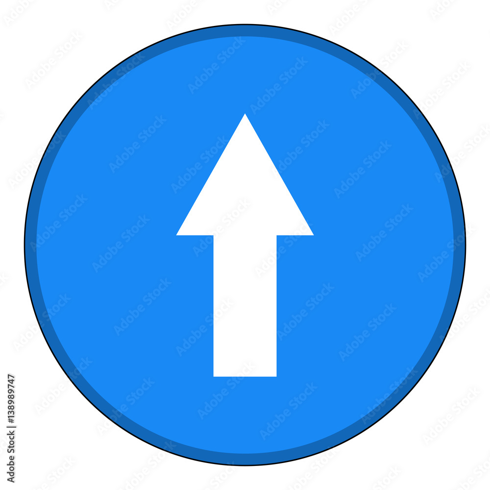 Arrow white in blue circle sign Arrow white in blue circle sign