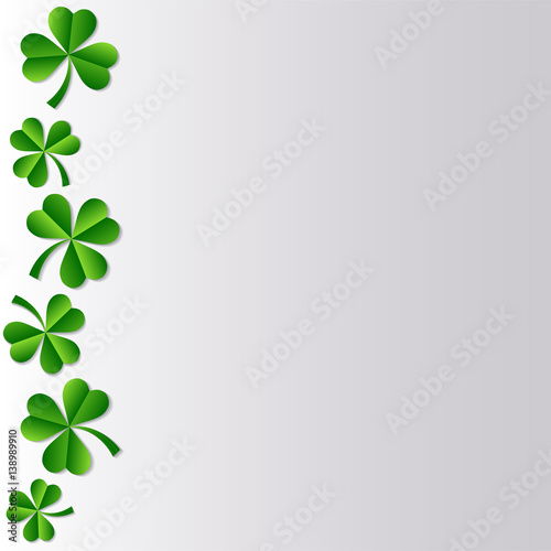 Irish shamrock leaves background for Happy St. Patrick's Day. EPS 10. Ecology concept.