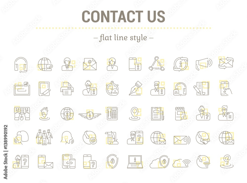 Vector graphic set. Icons in flat, contour,thin and linear design.Contact us. Information Support.Simple isolated icons.Concept illustration for Web site app. Vector graphic set. Icons in flat, contour,thin and linear design.Contact us. Information Support.Simple isolated icons.Concept illustration for Web site app.
