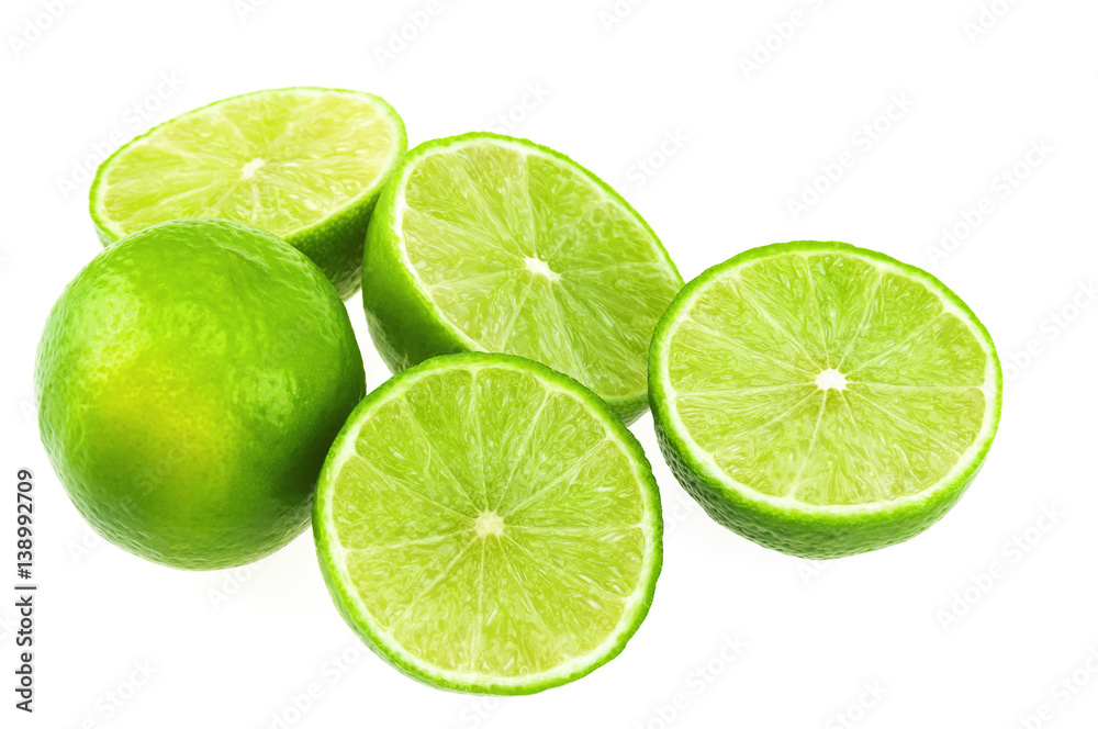 Green lemon isolated over white Green lemon isolated over white