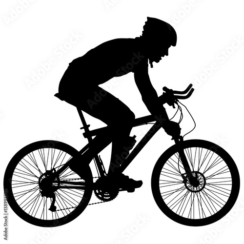 Silhouette of a cyclist male. vector illustration